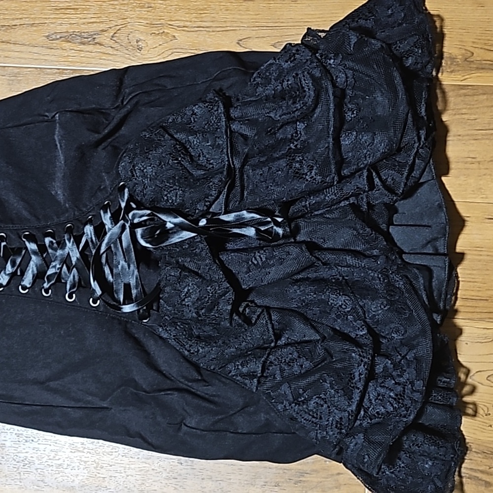 Killstar Nora Bones Ruffle Bustle Skirt - Picture 9 of 16